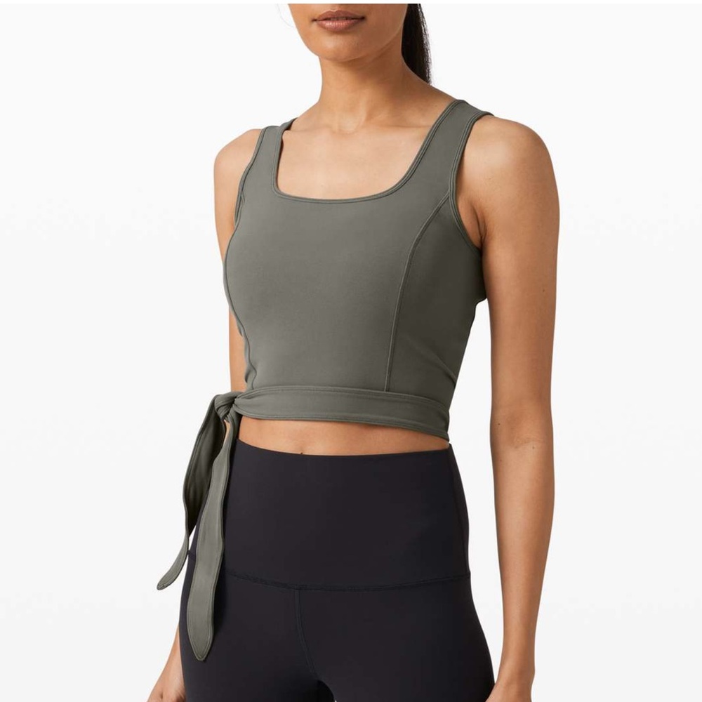 Lululemon Athletica Get Centred Crop Tank Gray Sage Size 12